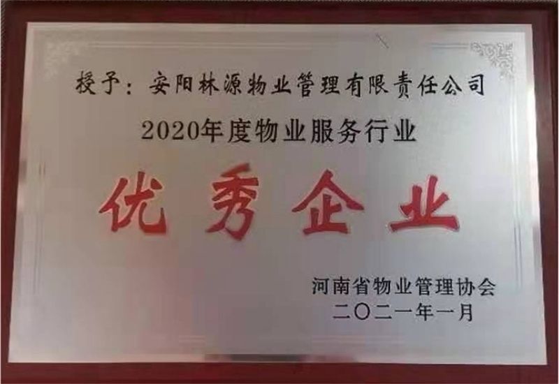 2020年度物業(yè)服務(wù)行業(yè)優(yōu) 秀企業(yè)